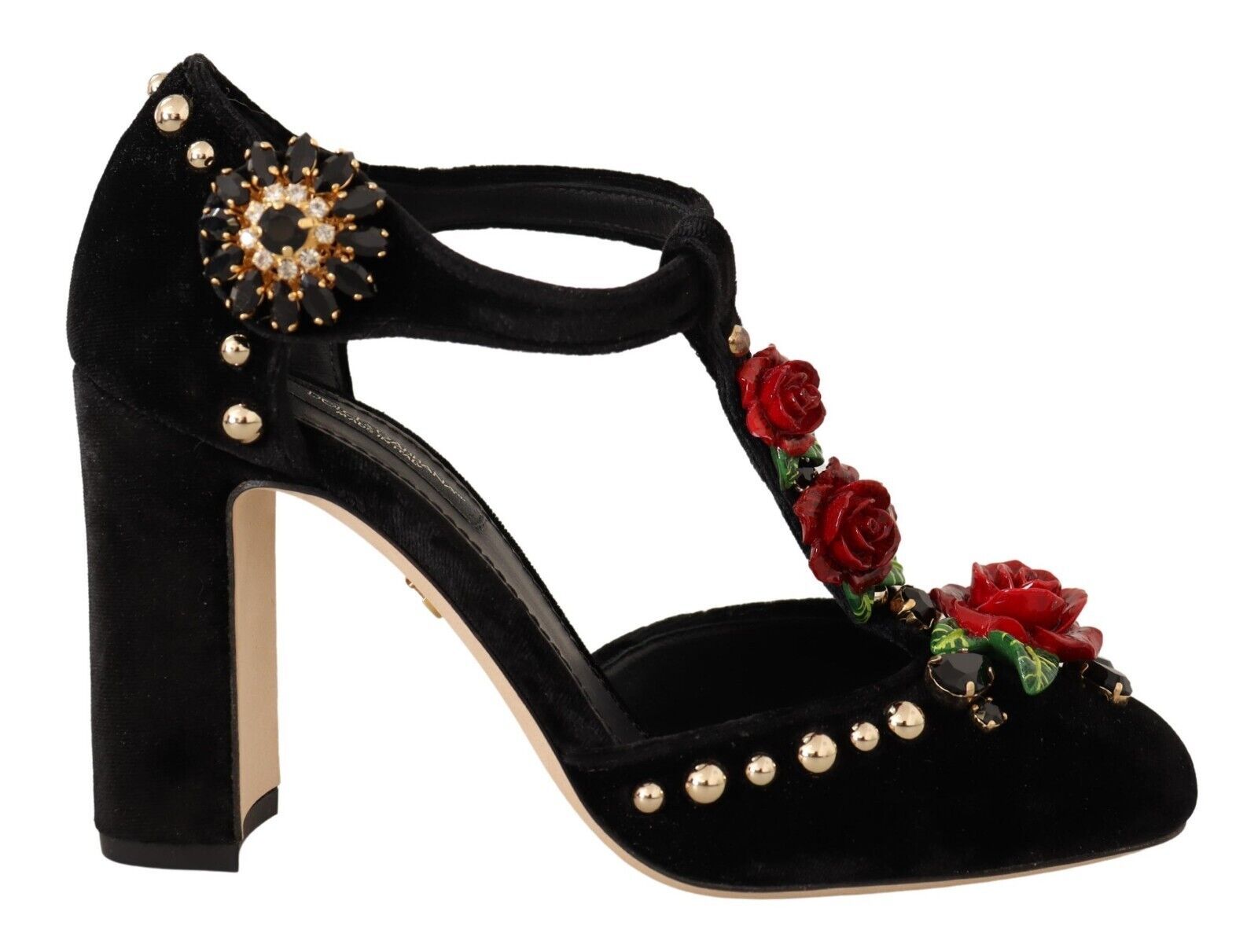 Dolce & Gabbana Elegant Velvet T-Strap Mary Jane Pumps