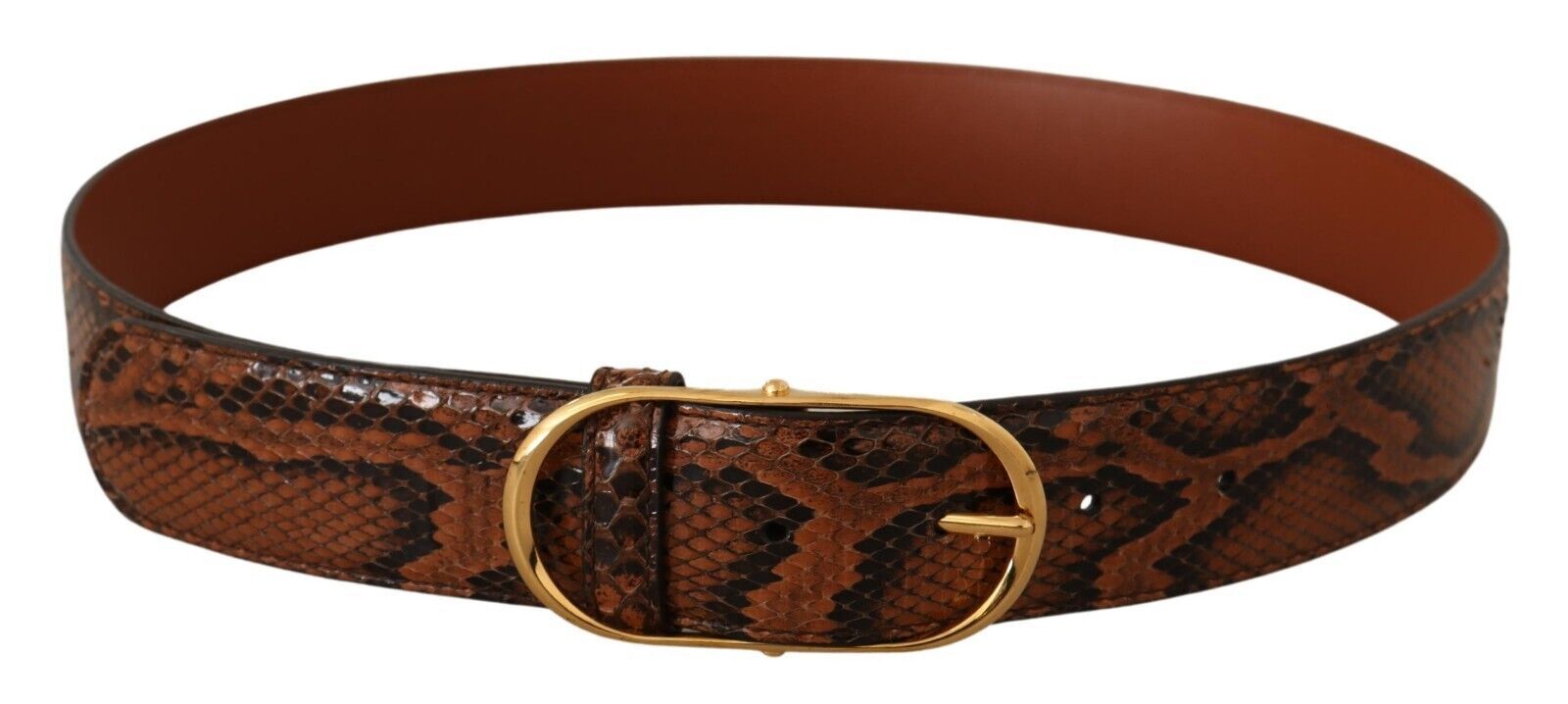 Dolce & Gabbana Elegant Leather Belt with Gold Buckle