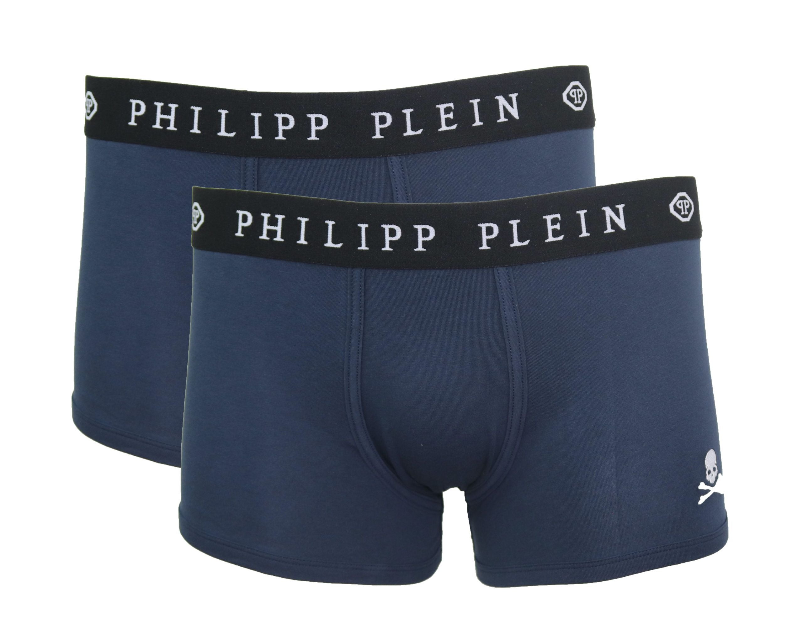 Philipp Plein Blue Cotton Men Boxer