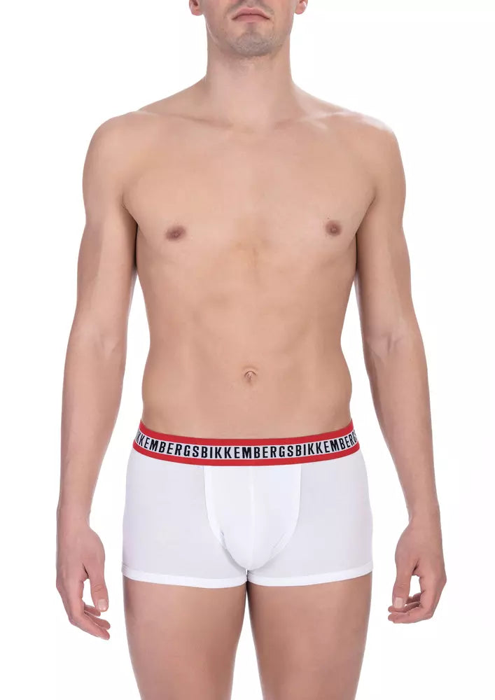 Bikkembergs White Cotton Men Trunk