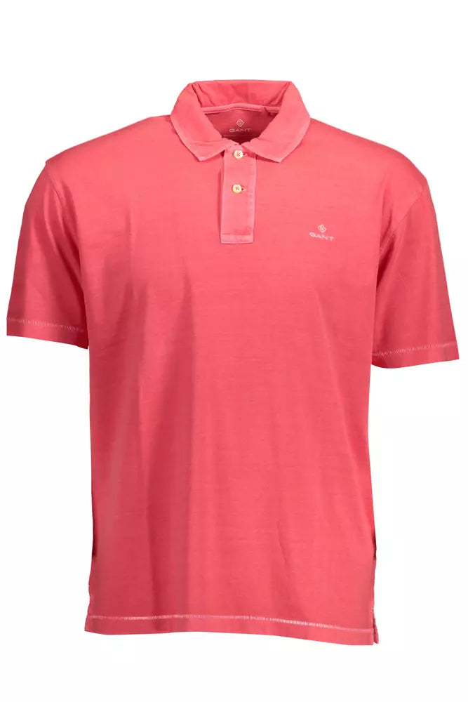 Gant Pink Cotton Men Polo Shirt