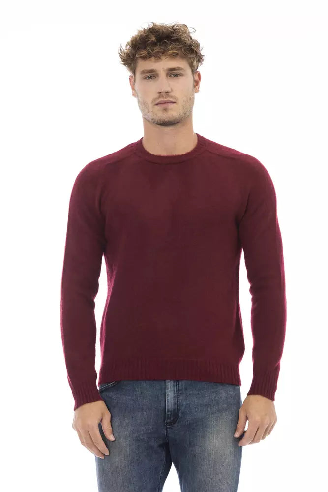 Alpha Studio Red Wool Men Sweater