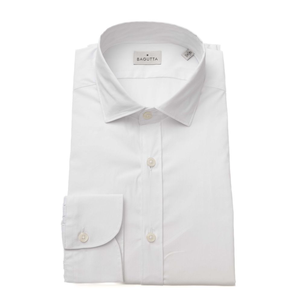 Bagutta White Cotton Men Shirt