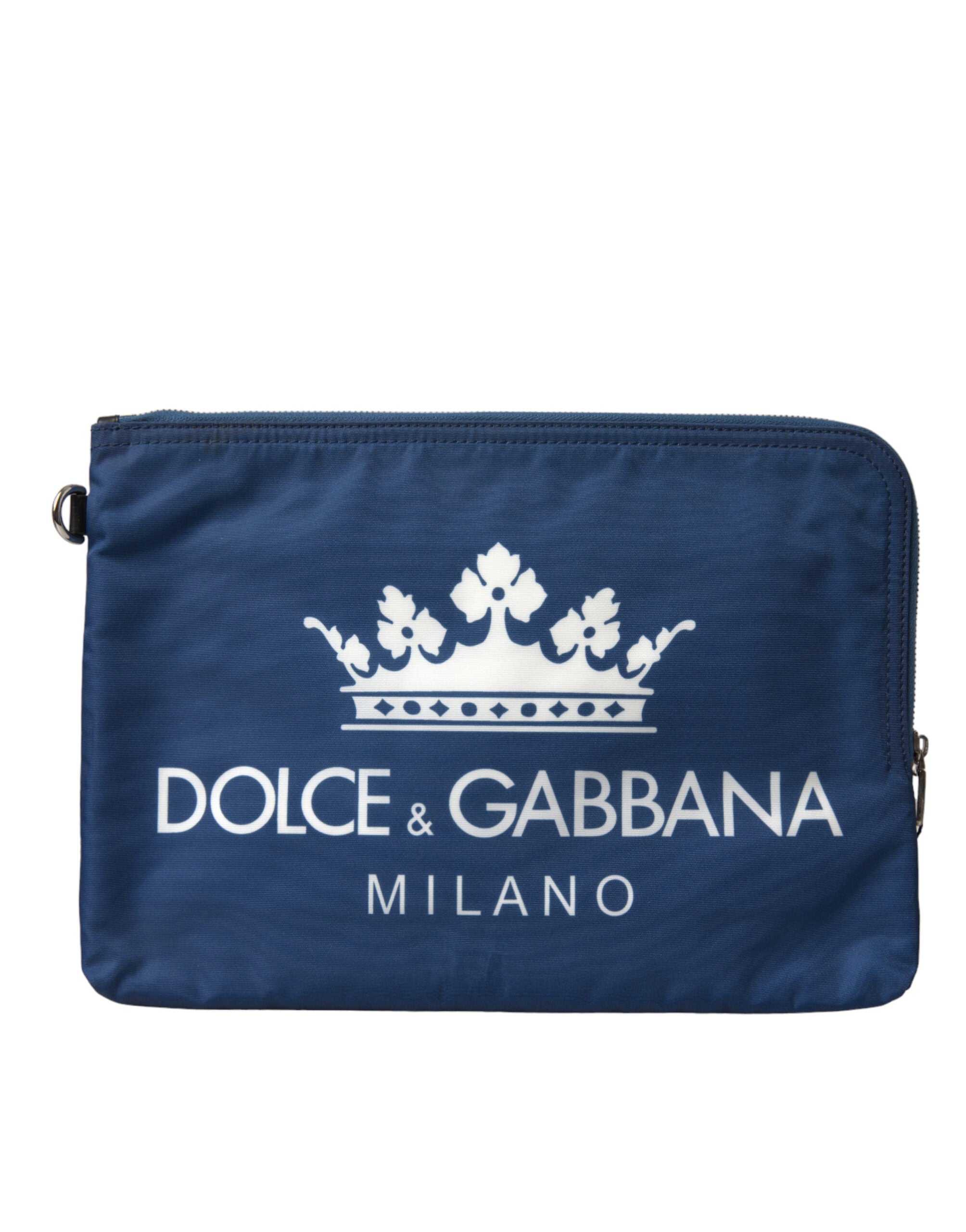 Dolce & Gabbana Elegant Blue Nylon Zipped Clutch