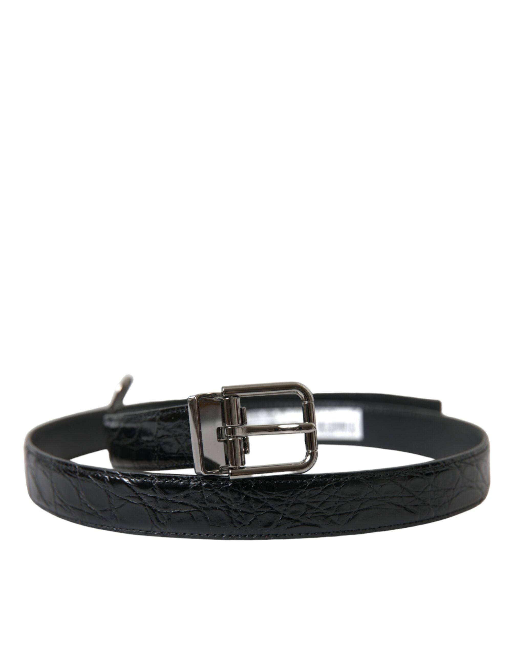 Dolce & Gabbana Elegant Black Leather Belt with Metal Buckle