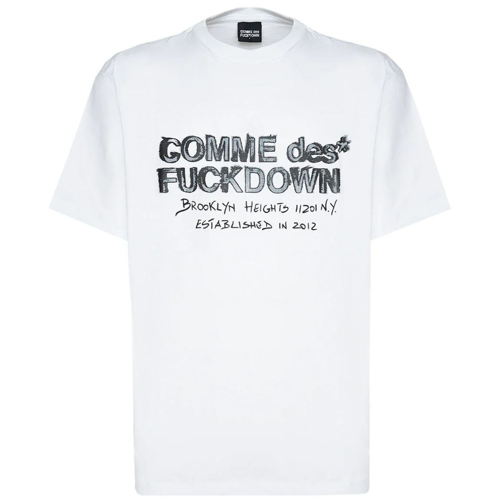 Comme Des Fuckdown White Cotton T-Shirt