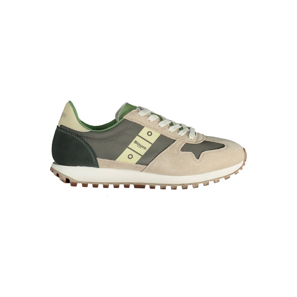 Blauer Beige Polyester Men Sneaker