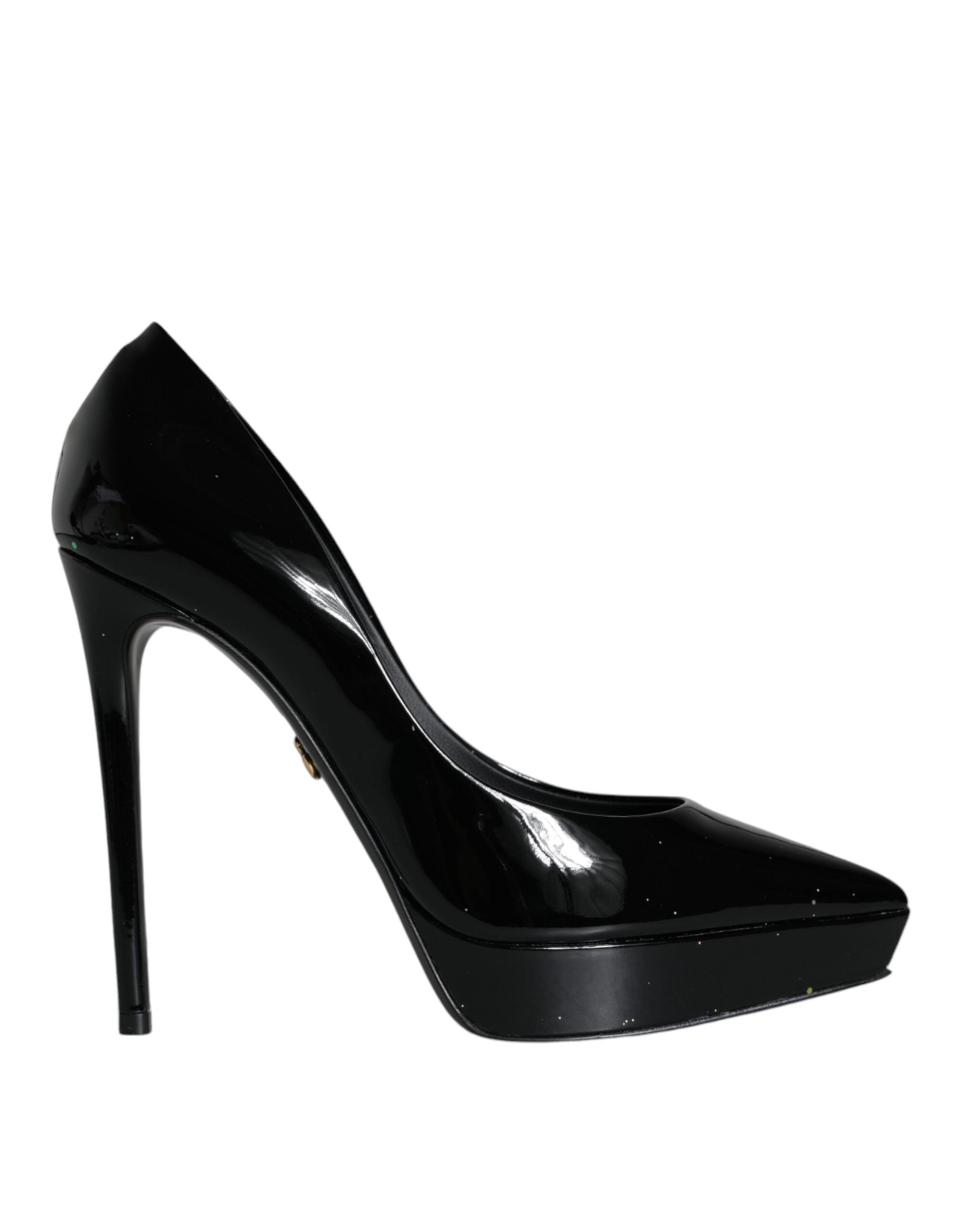 Dolce & Gabbana Black Leather Platform Heels Pumps Shoes